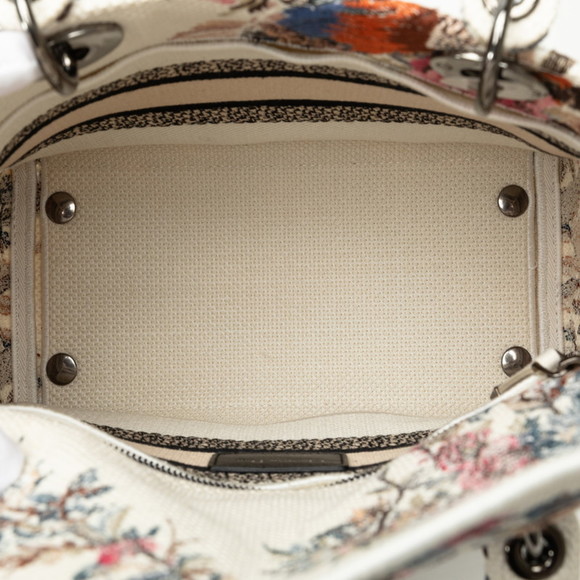 Christian Dior Dior Book Tote Dee-Lite Bird Flower Handbag Shoulder Bag White... - Picture 6 of 10